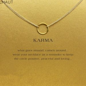 Gold Circle Karma Necklace